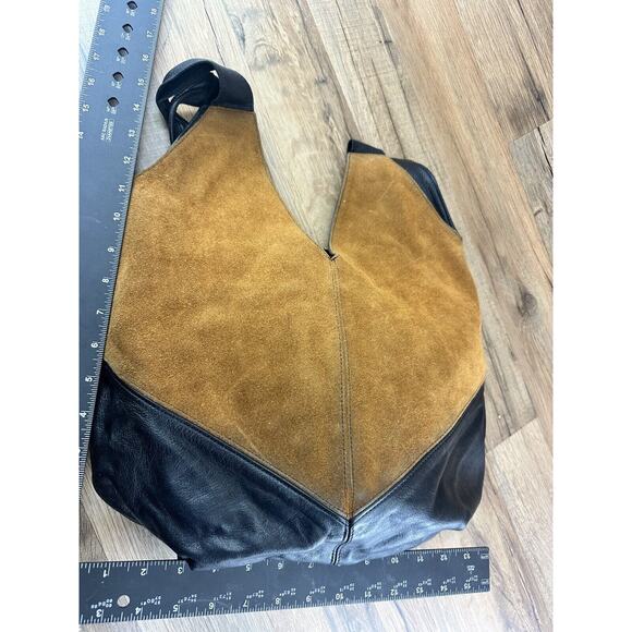 Molly G Made In Los Angeles Leather Brown Blue Hobo Bag Women’s - Picture 7 of 9